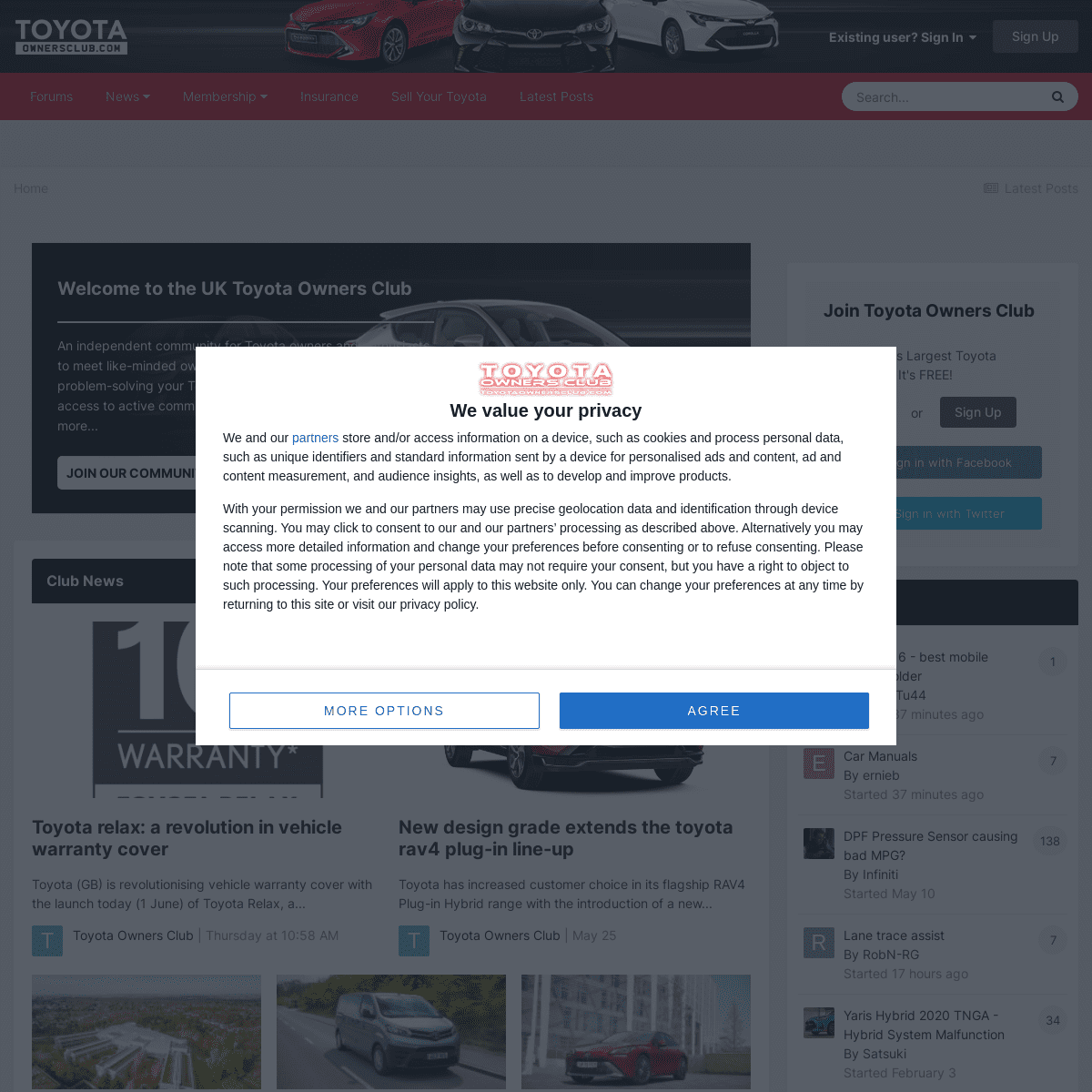 A complete backup of https://toyotaownersclub.com