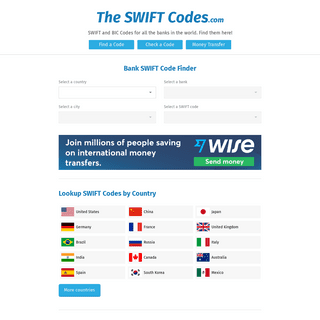 SWIFT Codes & BIC Codes for all the Banks in the World