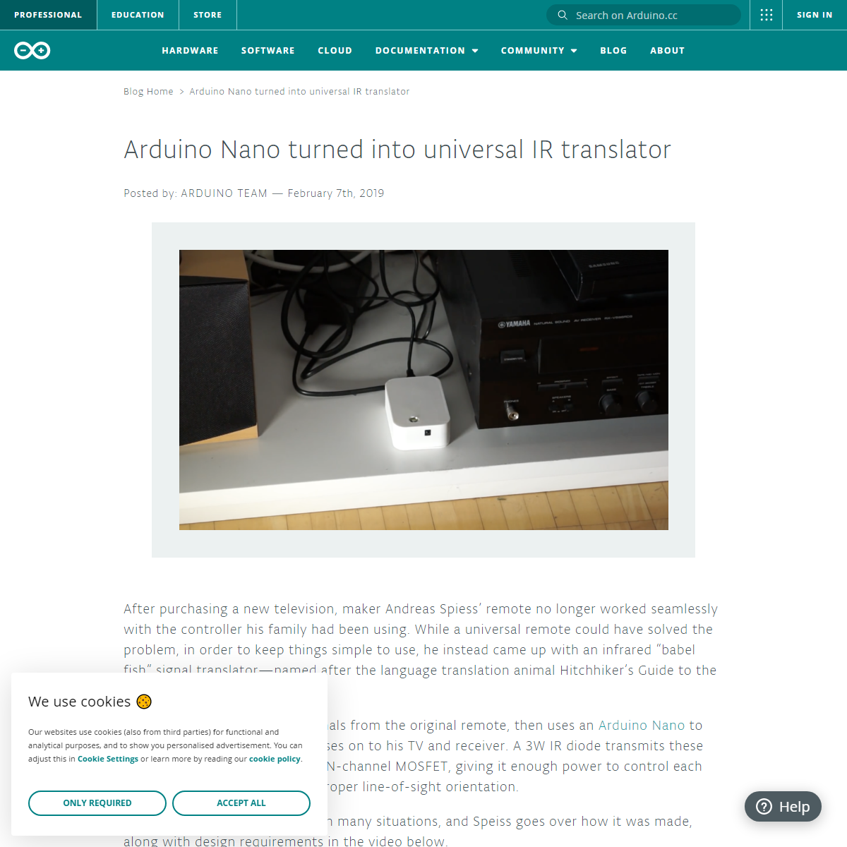 Arduino Blog Â» Arduino Nano turned into universal IR translator