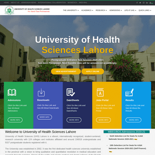 University of Health Sciences â€“ For World Class Professionals