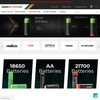 18650 Battery Store - Lithium Ion Batteries, Chargers and Accessories â€“ 18650BatteryStore.com