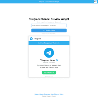 Telegram Channel Preview Widget Generator