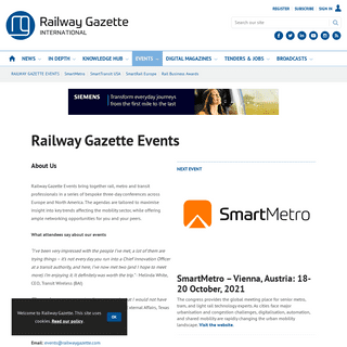 Rail industry conferences, exhibitions and trade fairs