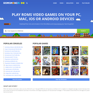 Free ROMs Download for NES, SNES, 3DS, GBC, GBA, N64, GCN, SEGA, PSX, PSP and More - RomsMania.cc