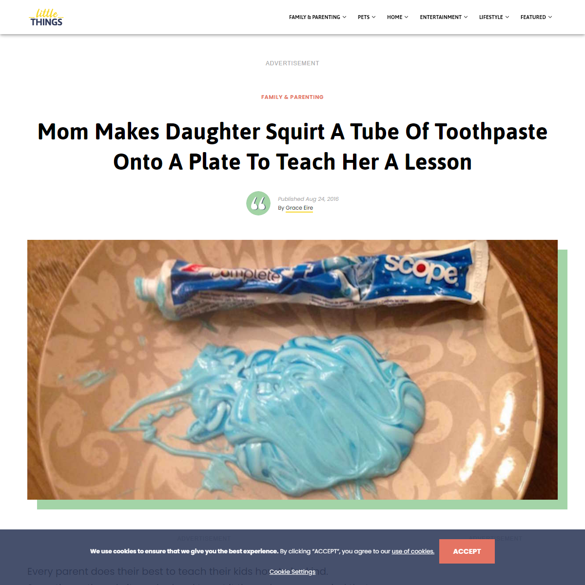 Mom Makes Daughter Squirt A Tube Of Toothpaste Onto A Plate To Teach Her A Lesson - LittleThings.com
