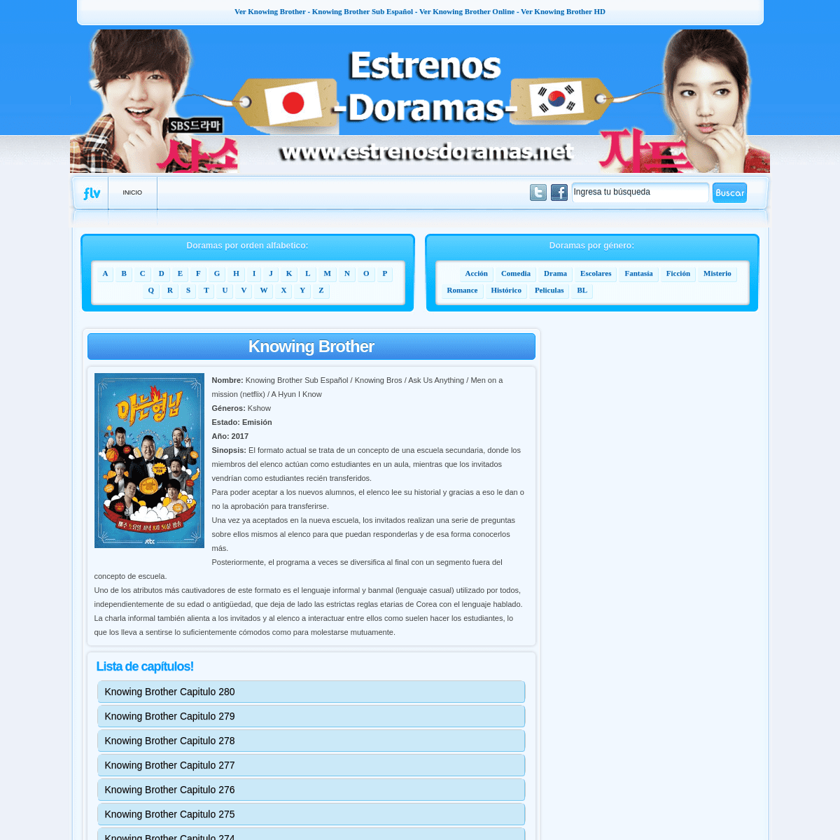A complete backup of https://www23.estrenosdoramas.net/2018/05/knowing-brother.html