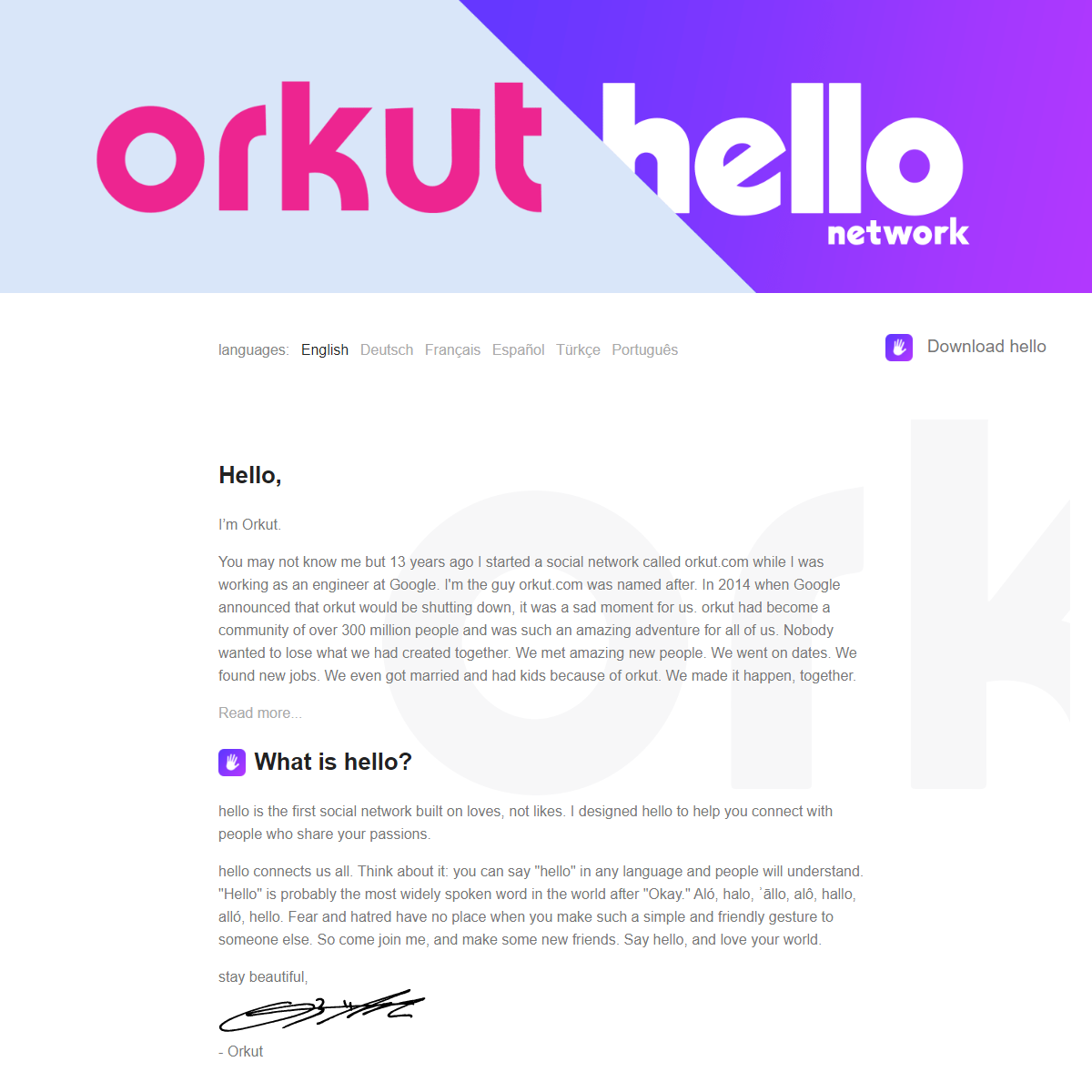 A complete backup of http://www.orkut.com/index.html