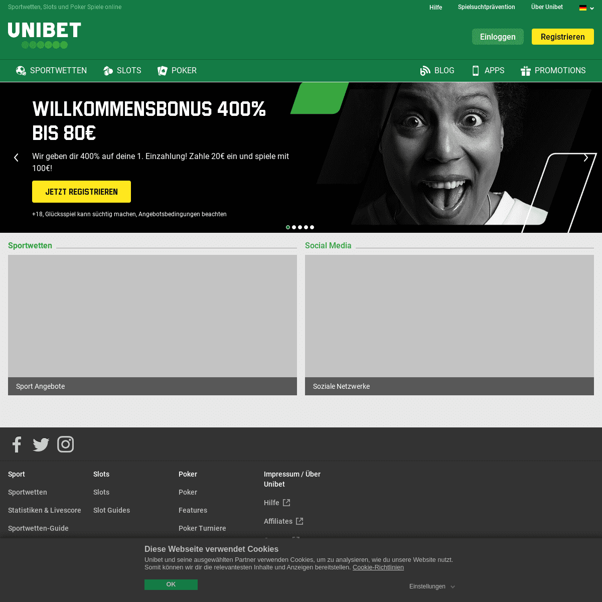 Unibet Sportwetten - Online Slots - Poker