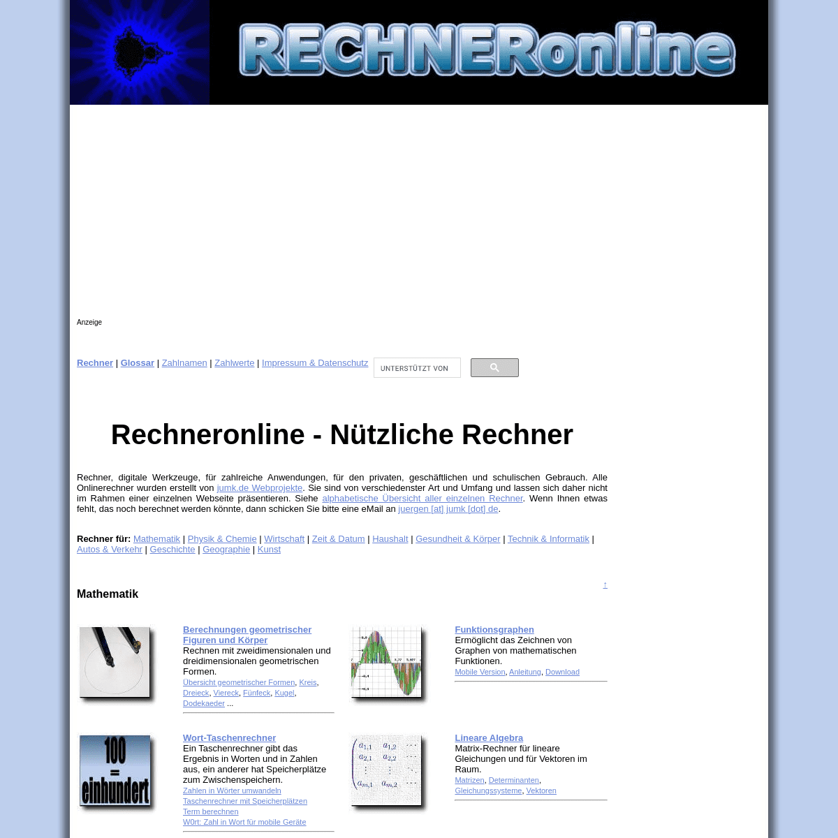 A complete backup of https://rechneronline.de