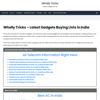 Wholly Tricks - Latest Gadgets Buying Lists In India Â» Wholly Tricks