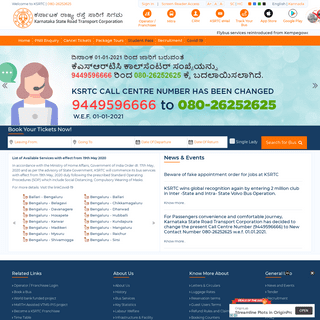 KSRTC Official Website for Online Bus Ticket Booking - KSRTC.in