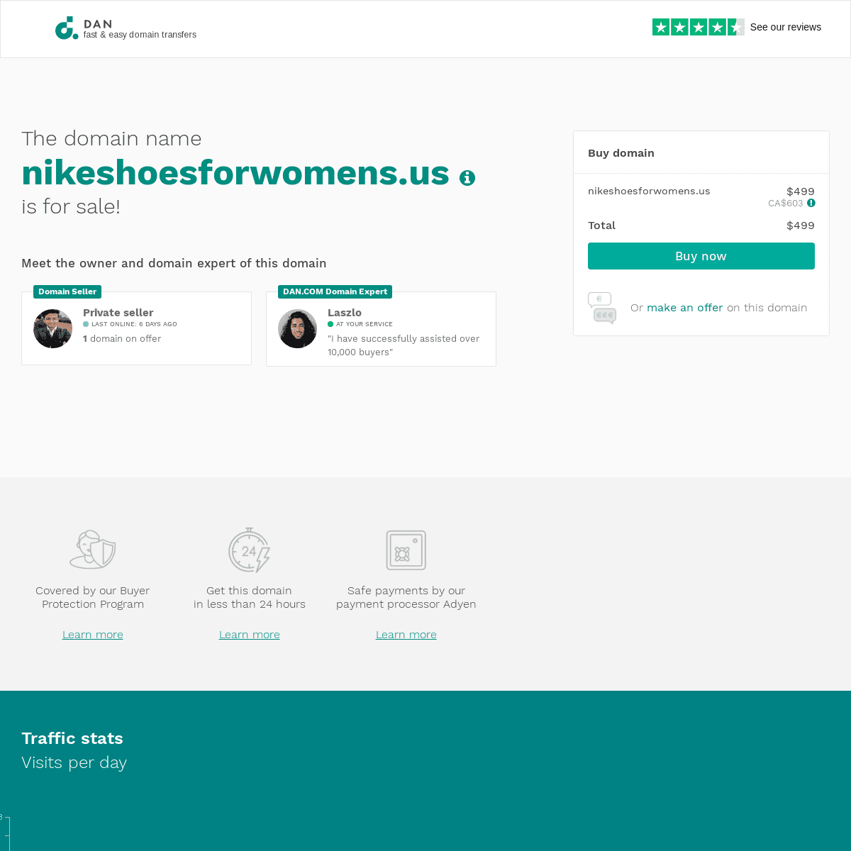 The domain name nikeshoesforwomens.us is for sale