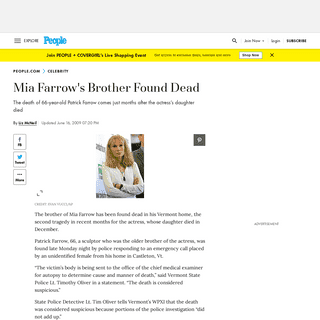 Mia Farrow`s Brother Found Dead - PEOPLE.com