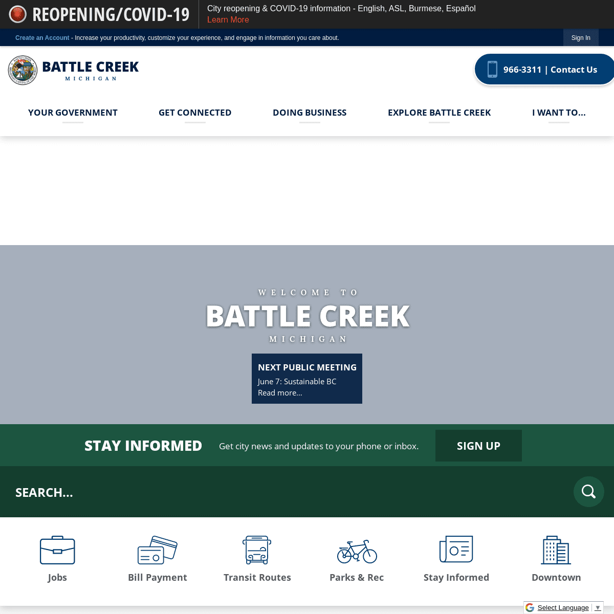 A complete backup of https://battlecreekmi.gov