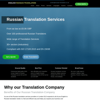 Russian Translation Services in the UK - English to Russian Translation from Â£0.06GBP per word in London - Russian Language Tra