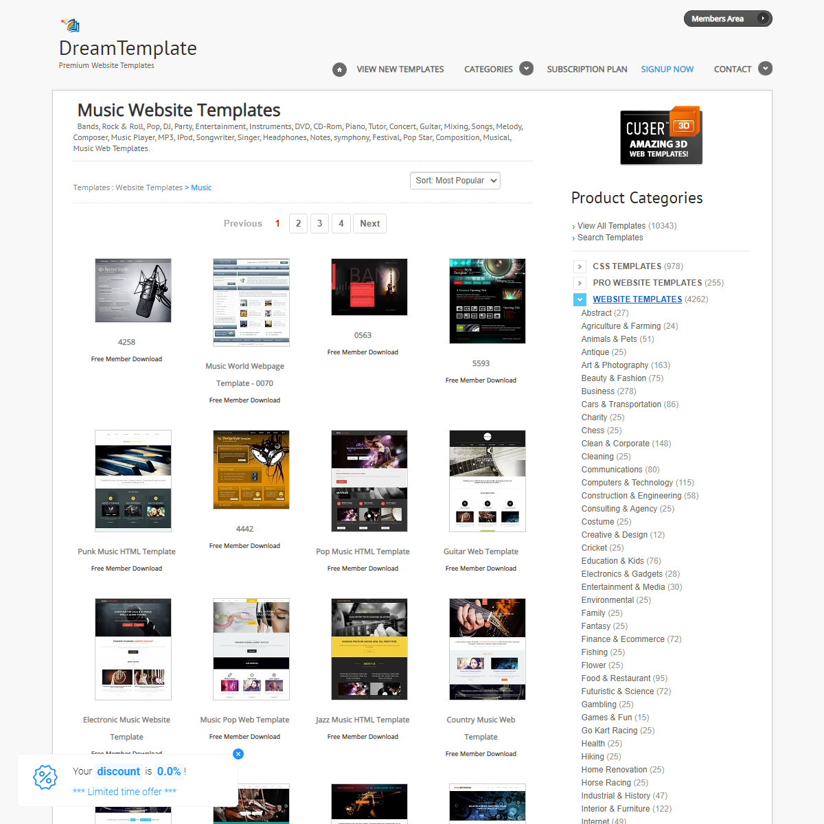 Music - Website Templates - DreamTemplate