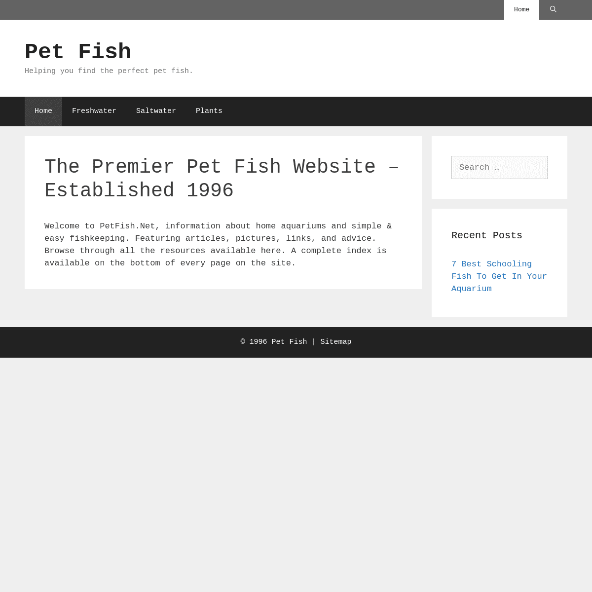 A complete backup of https://petfish.net