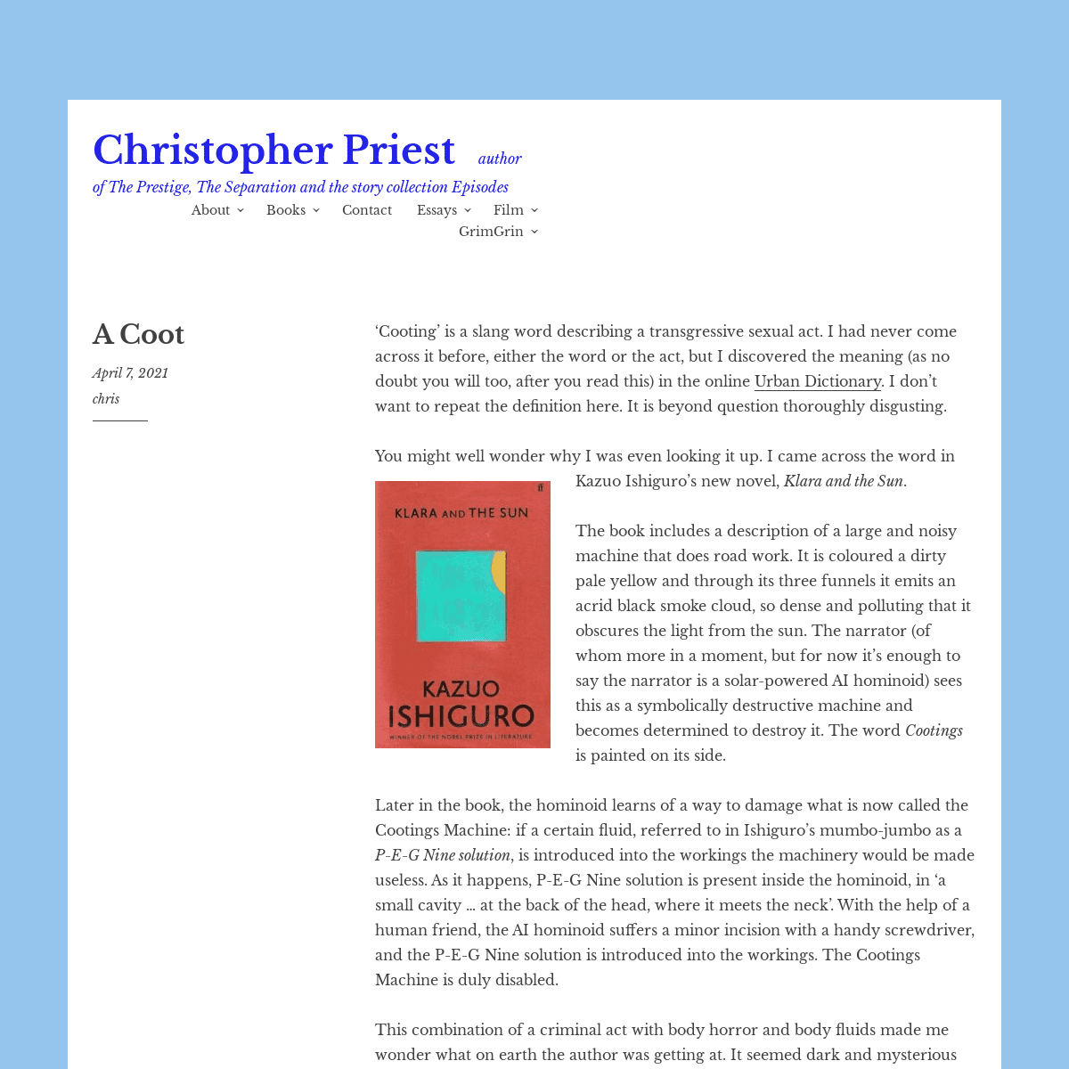 A complete backup of https://christopher-priest.co.uk