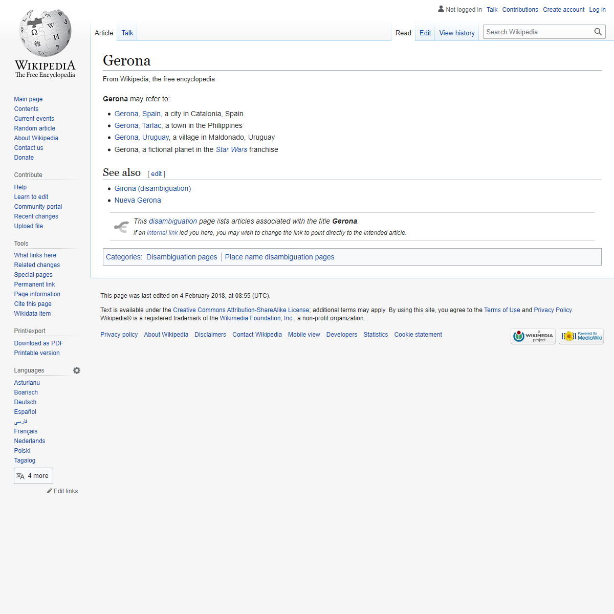 A complete backup of https://en.wikipedia.org/wiki/Gerona