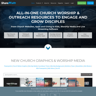 Sharefaith- Church Websites, Church Graphics, Sunday School, VBS, Giving & Apps
