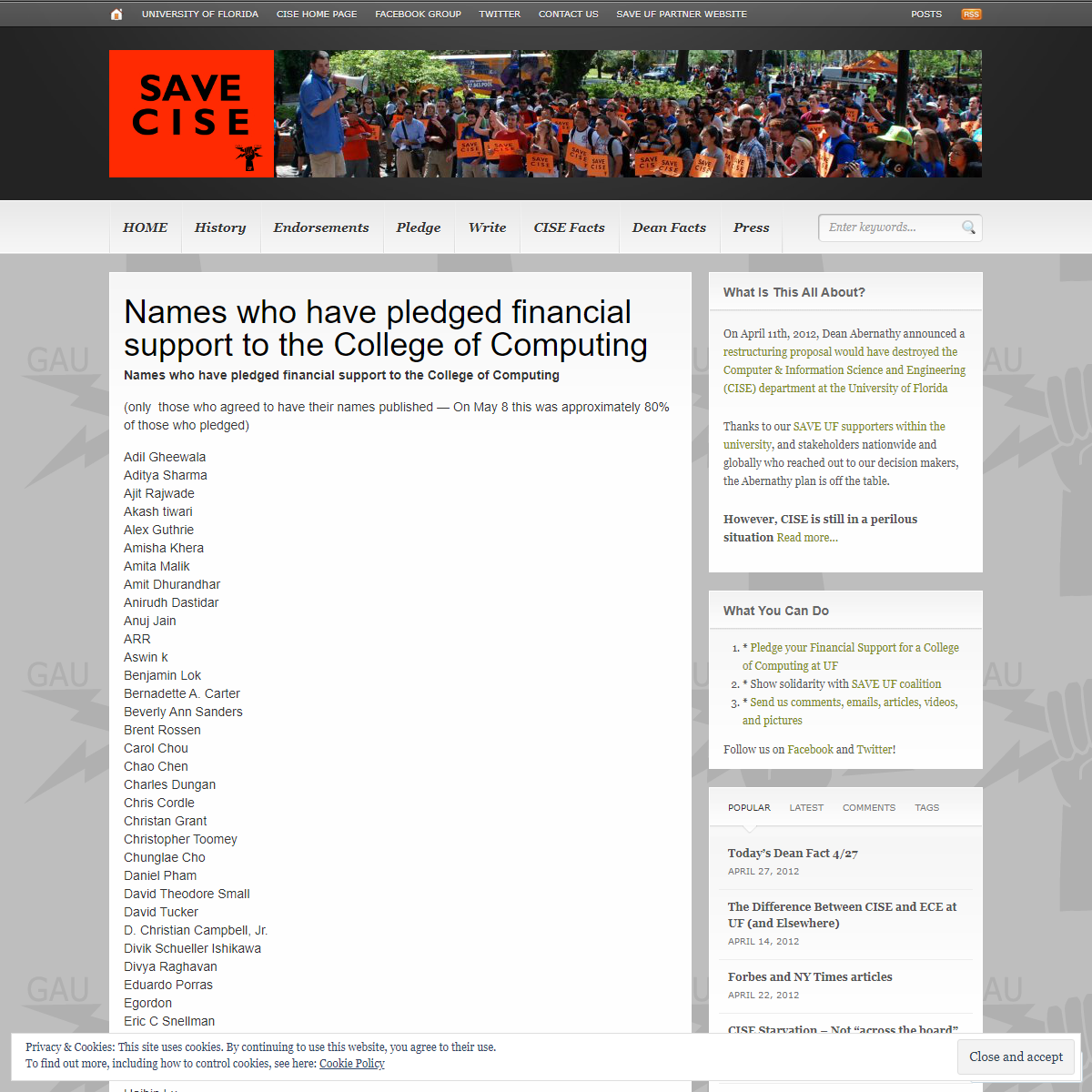 A complete backup of https://saveufcise.wordpress.com/names-who-have-pledged-financial-support-to-the-college-of-computing/