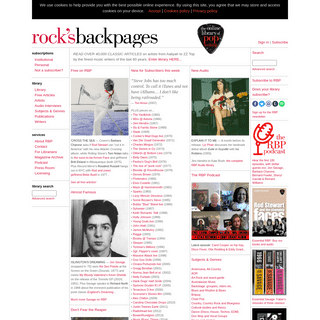 Rock`s Backpages- Music reviews, articles & interviews from the Online Library of Pop Writing