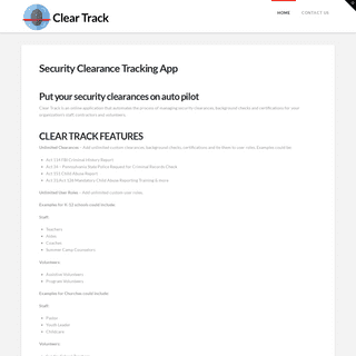 Clear Track App - Clearance Manager