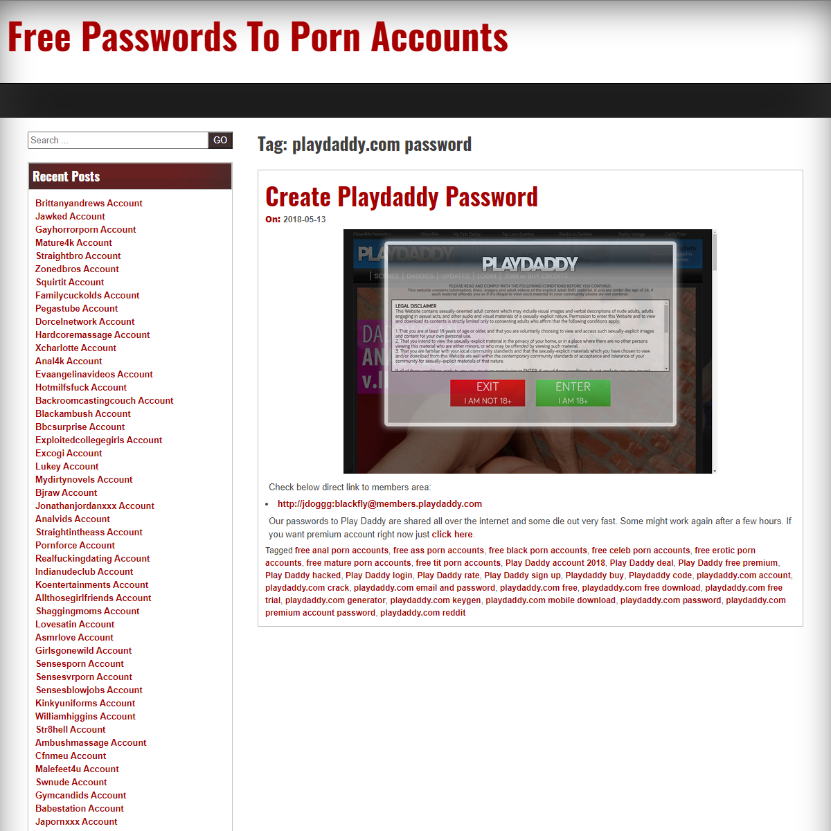playdaddy.com password â€“ Free Passwords To Porn Accounts