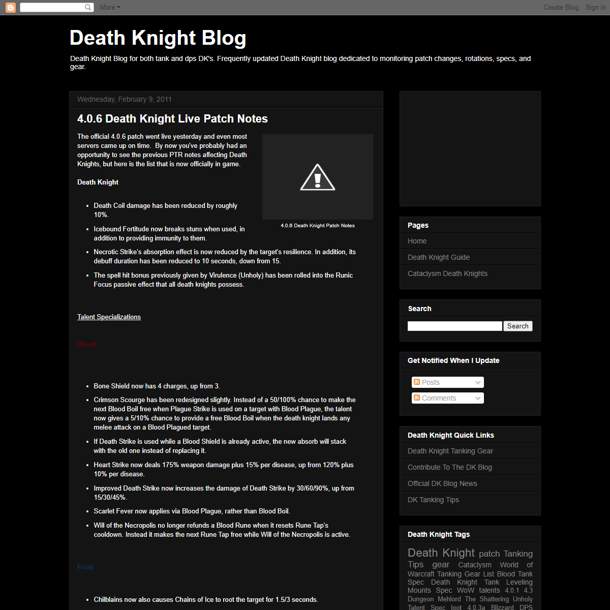 A complete backup of https://deathknight-blog.blogspot.com/2011/02/406-death-knight-live-patch-notes.html