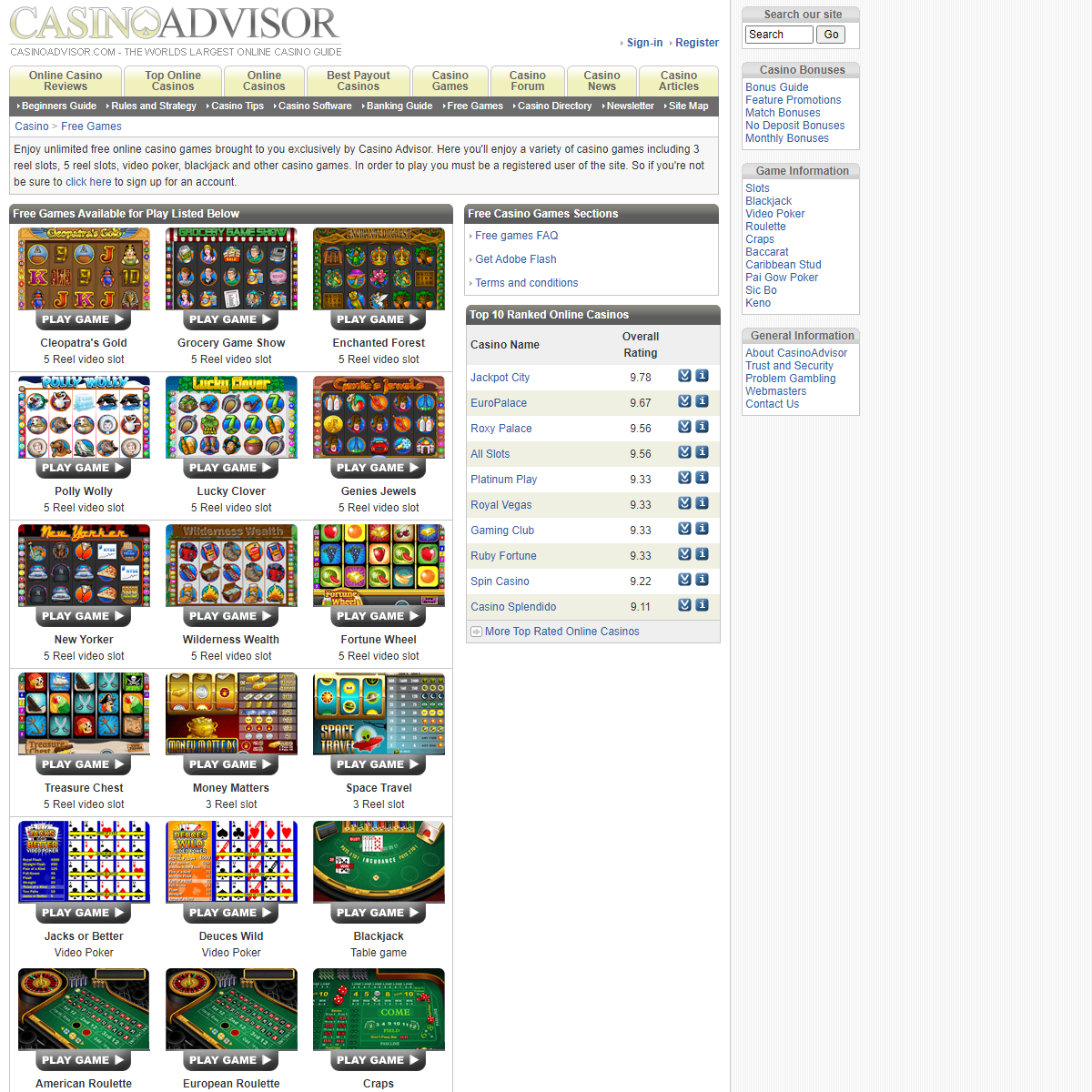 A complete backup of http://www.casinoadvisor.com/free-casino-games.html