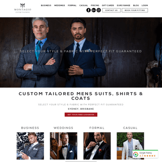 Tailored Mens Suits - Montagio Sydney, Brisbane