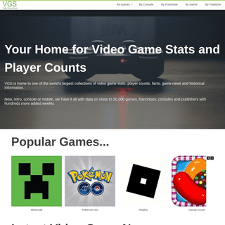 VGS - Video Game Stats and Player Counts - Consoles, Publishers & More