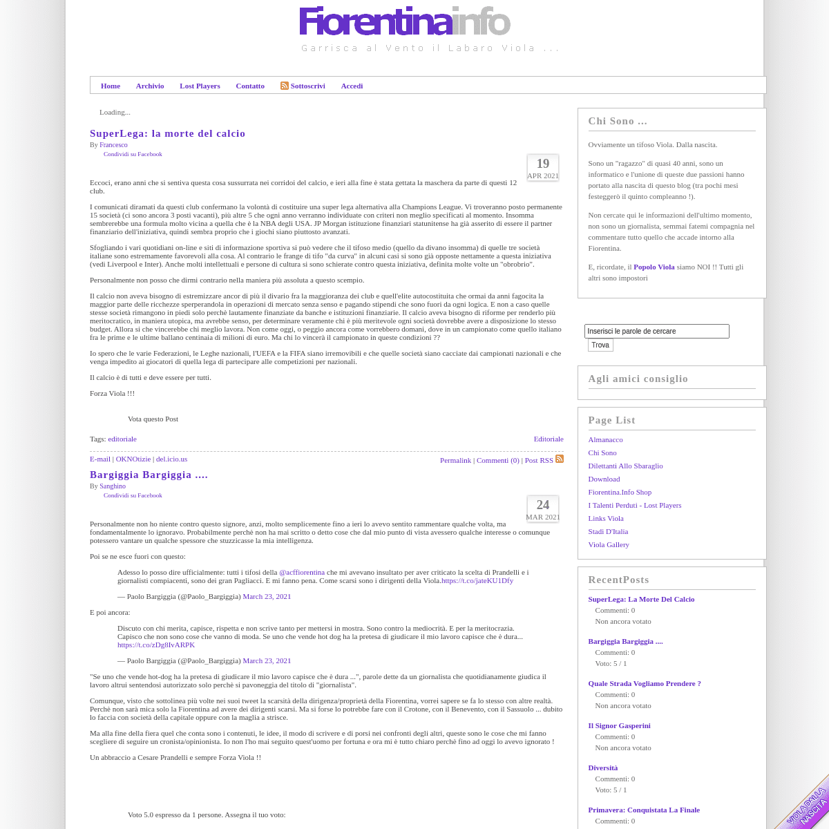 A complete backup of https://fiorentina.info