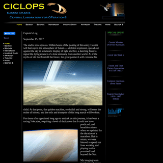CICLOPS - Official Source of Cassini images of Saturn, its rings & moons