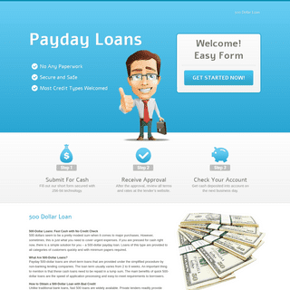 500 Dollar Loan - Quick & Easy Payday Loans - Online Application -
