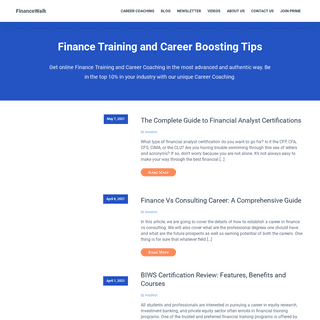 FinanceWalk - Finance Training and Career Boosting Tips