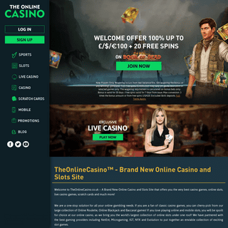 Online Casino UK - Bonus up to Â£100 - TheOnlineCasinoâ„¢