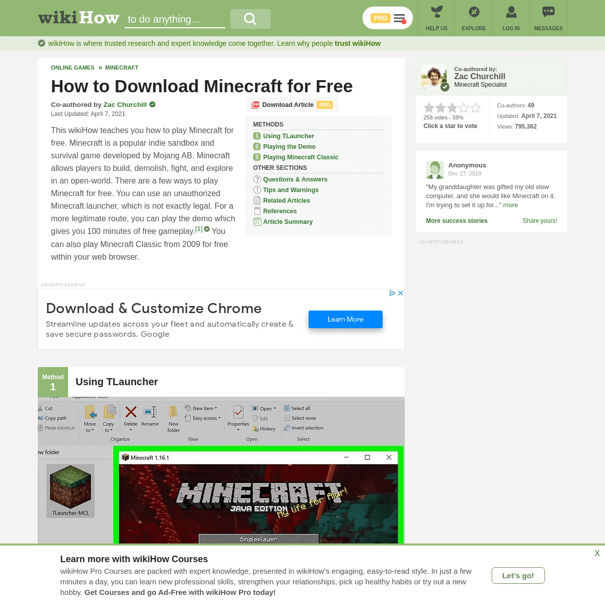 A complete backup of https://www.wikihow.com/Download-Minecraft-for-Free