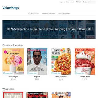 Discount Magazine Subscriptions - Guaranteed Best Deals - ValueMags