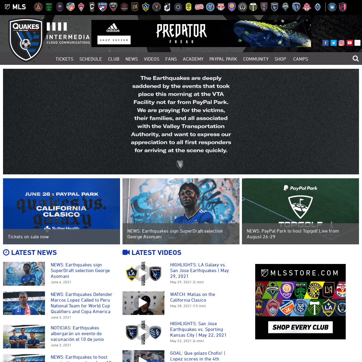A complete backup of https://sjearthquakes.com
