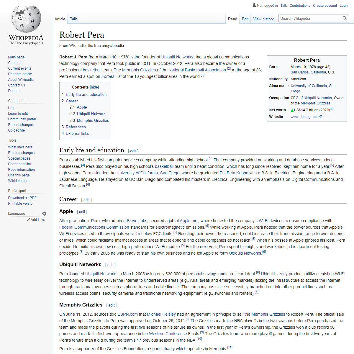 A complete backup of https://en.wikipedia.org/wiki/Robert_Pera