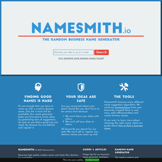A complete backup of https://namesmith.io