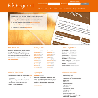 Frisbegin.nl - De plek voor een eigen gratis startpagina