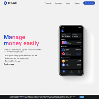 Credits is a digital wallet that simplifies money and cryptocurrency