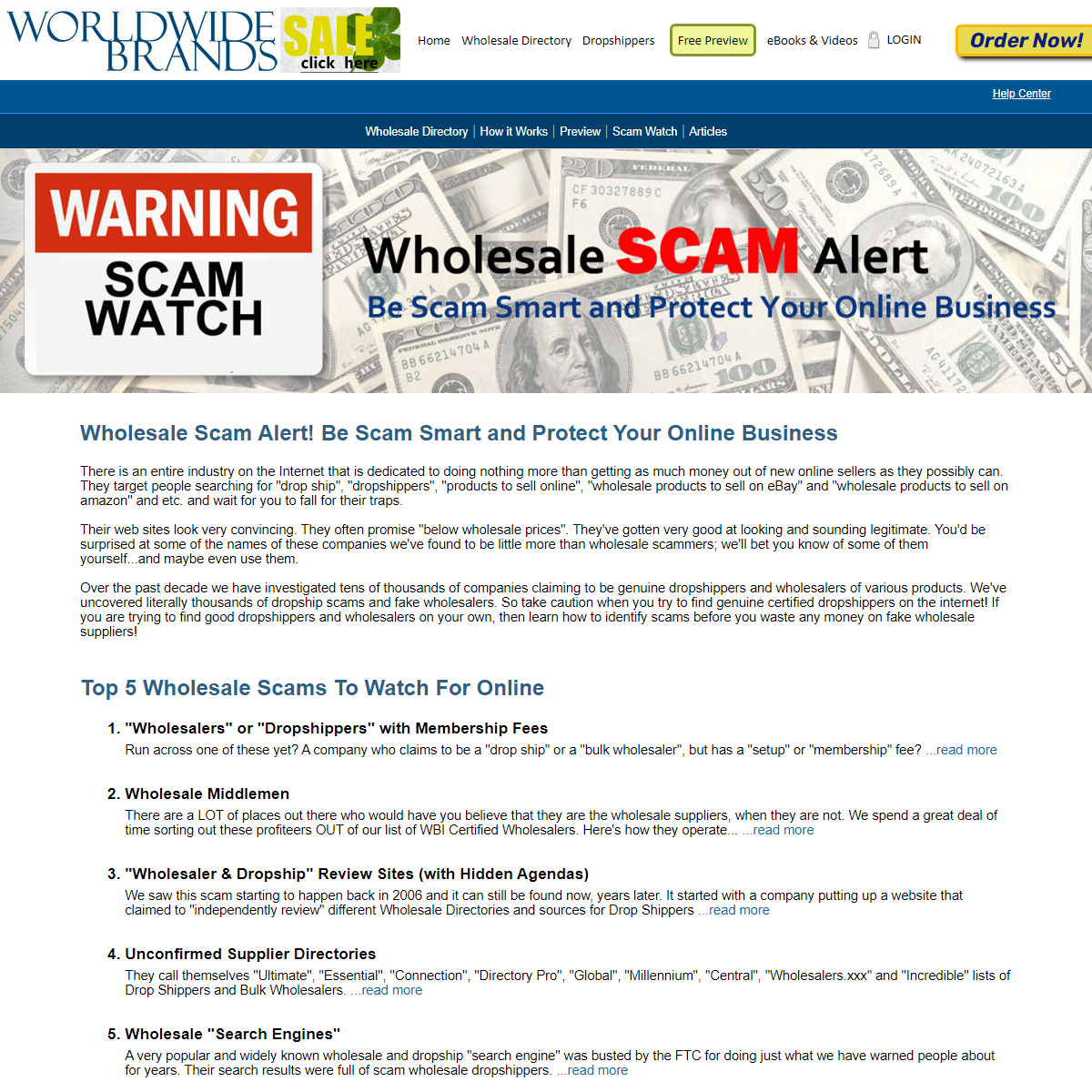 Worldwide Brands Wholesale Scam Watch