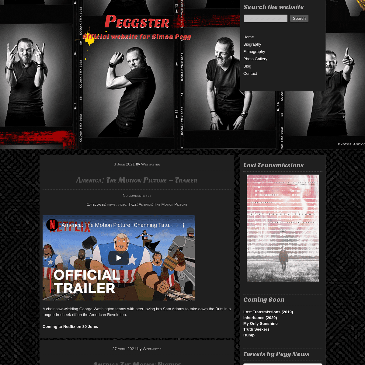 Peggster - Official website for Simon Pegg