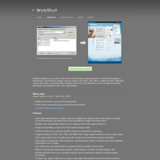 WebShot - Website screenshot and webpage screenshot thumbnail generator utility