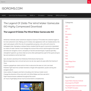 The Legend Of Zelda The Wind Waker Gamecube ISO Highly Compressed Download â€“ ISOROMS.COM