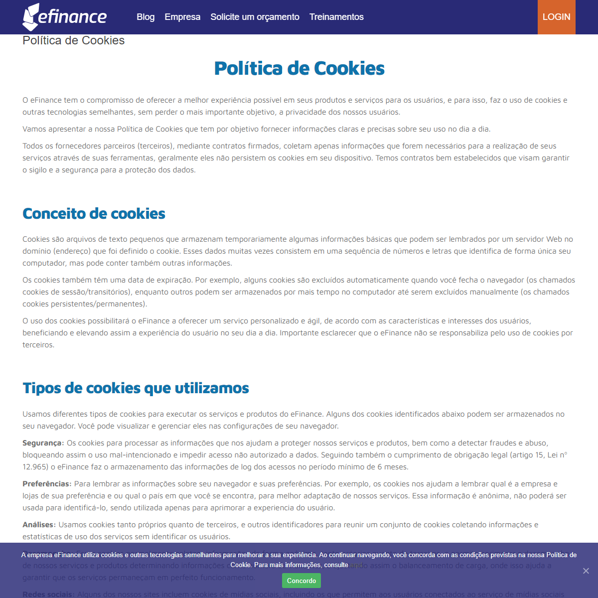 A complete backup of https://www.efinance.com.br/politica-de-cookies/