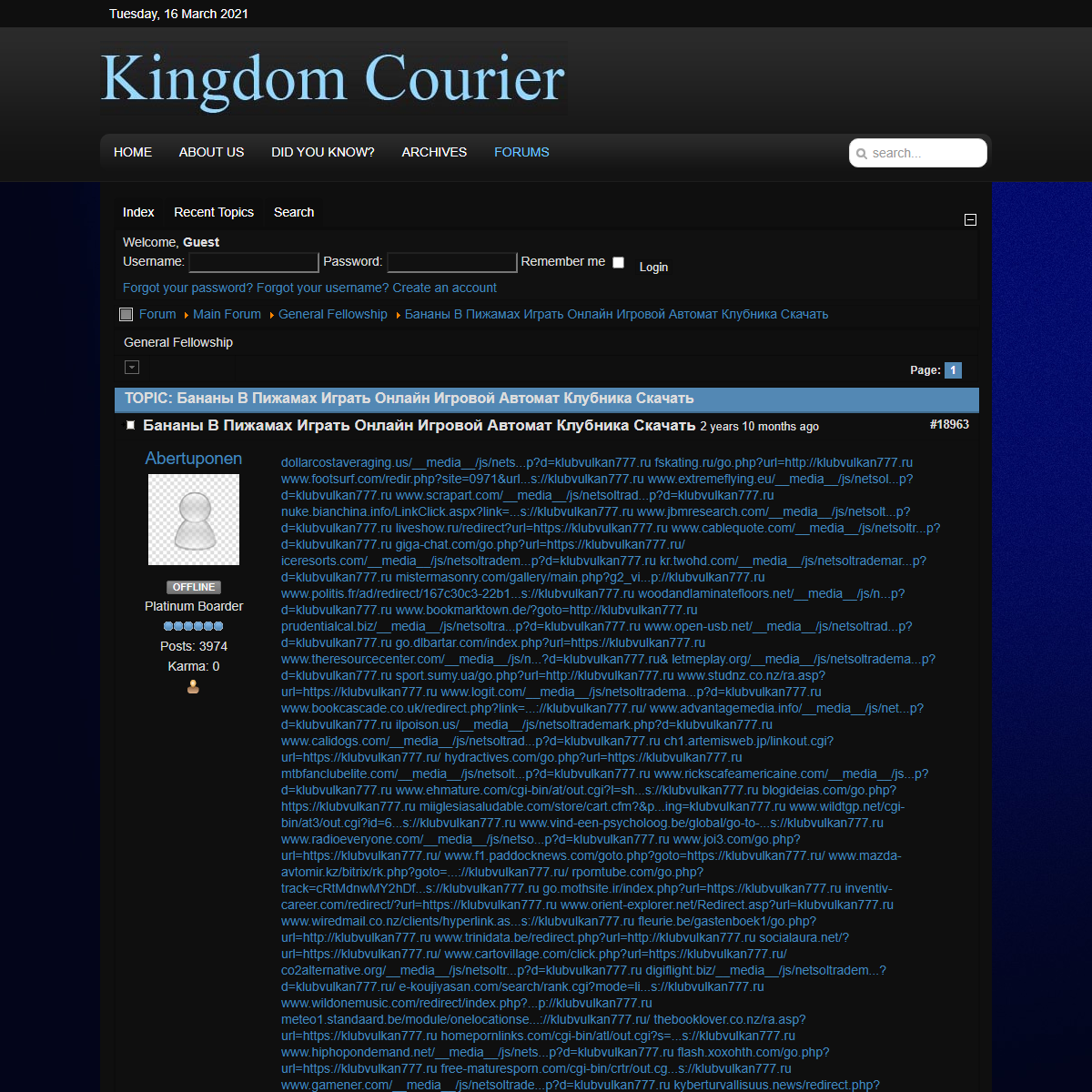 A complete backup of https://kingdomcourier.com/forum/general-fellowship/18959
